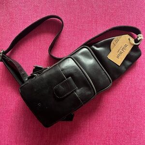 Wild West Black Leather Crossbody Bag